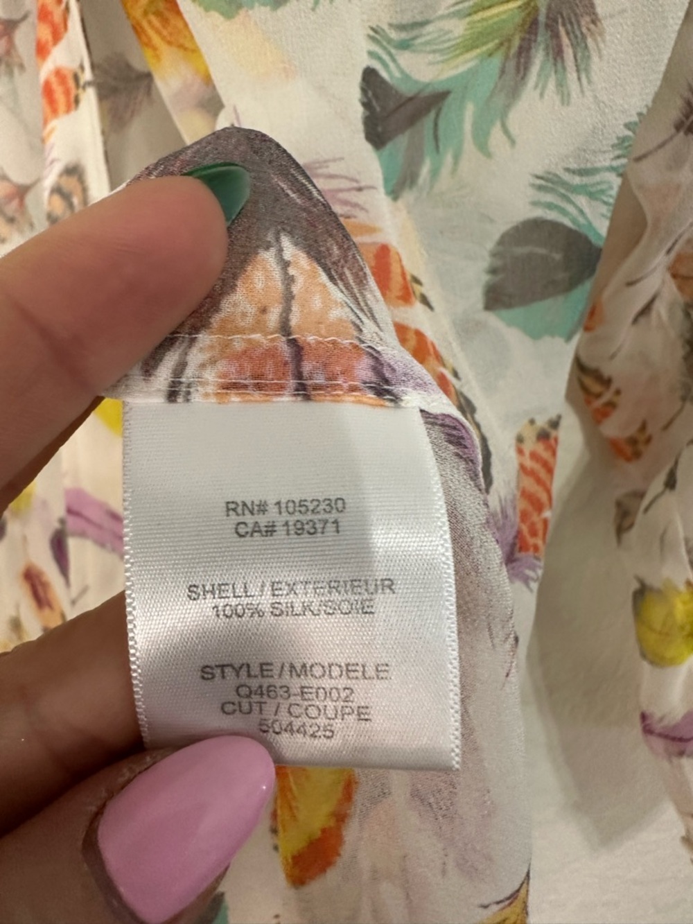 Equipment Femme Button Down Silk Blouse Sheer Feather Print Size Small - Picture 6 of 6
